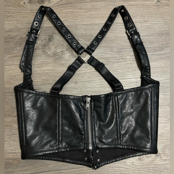 Dolls Kill / Widow Faux Leather Underbust Corset - Picture 2 of 4